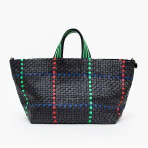 Clare V. Bateau Tote in woven checker